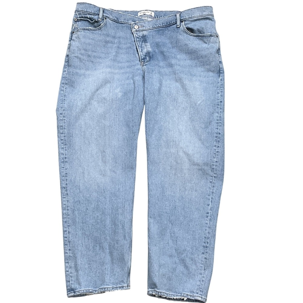 Abercrombie & Fitch‎ The Dad Jeans Women 35/20R Blue High Rise Distressed